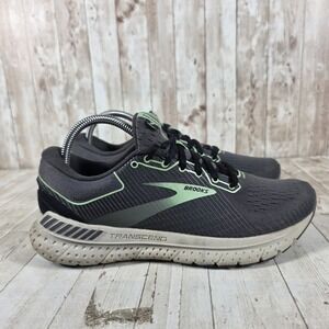 Brooks Transcend 7 Womens Running Shoes Ebony Black Green 1203101B082 Size 9 B
